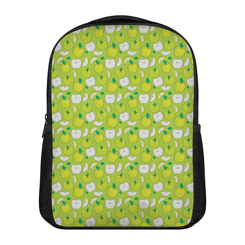 Green Apple Fruit Pattern Print Casual Backpack