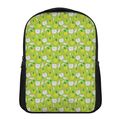 Green Apple Fruit Pattern Print Casual Backpack