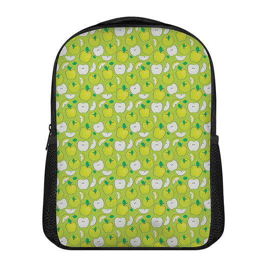 Green Apple Fruit Pattern Print Casual Backpack