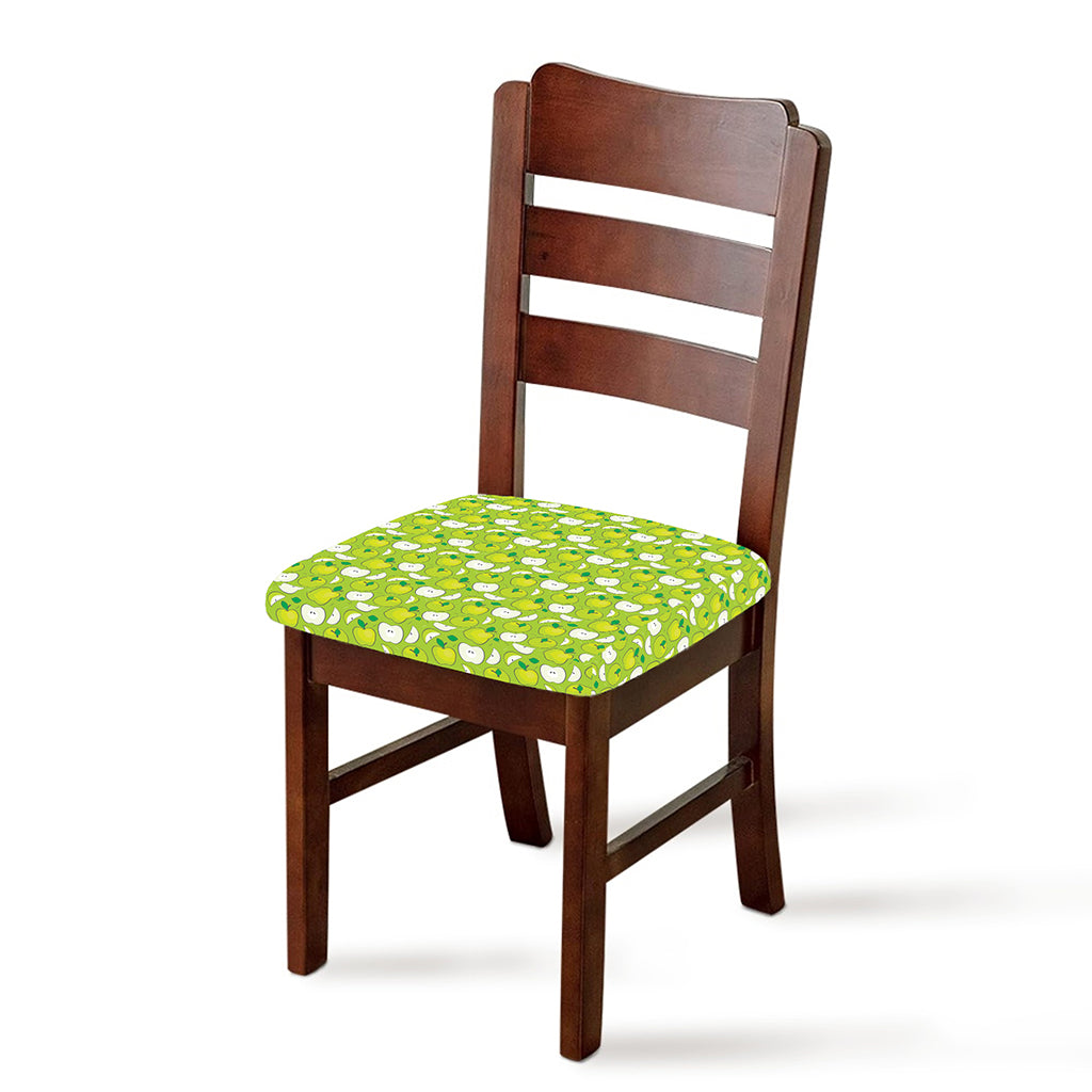 Green Apple Fruit Pattern Print Chair Cushion Cover