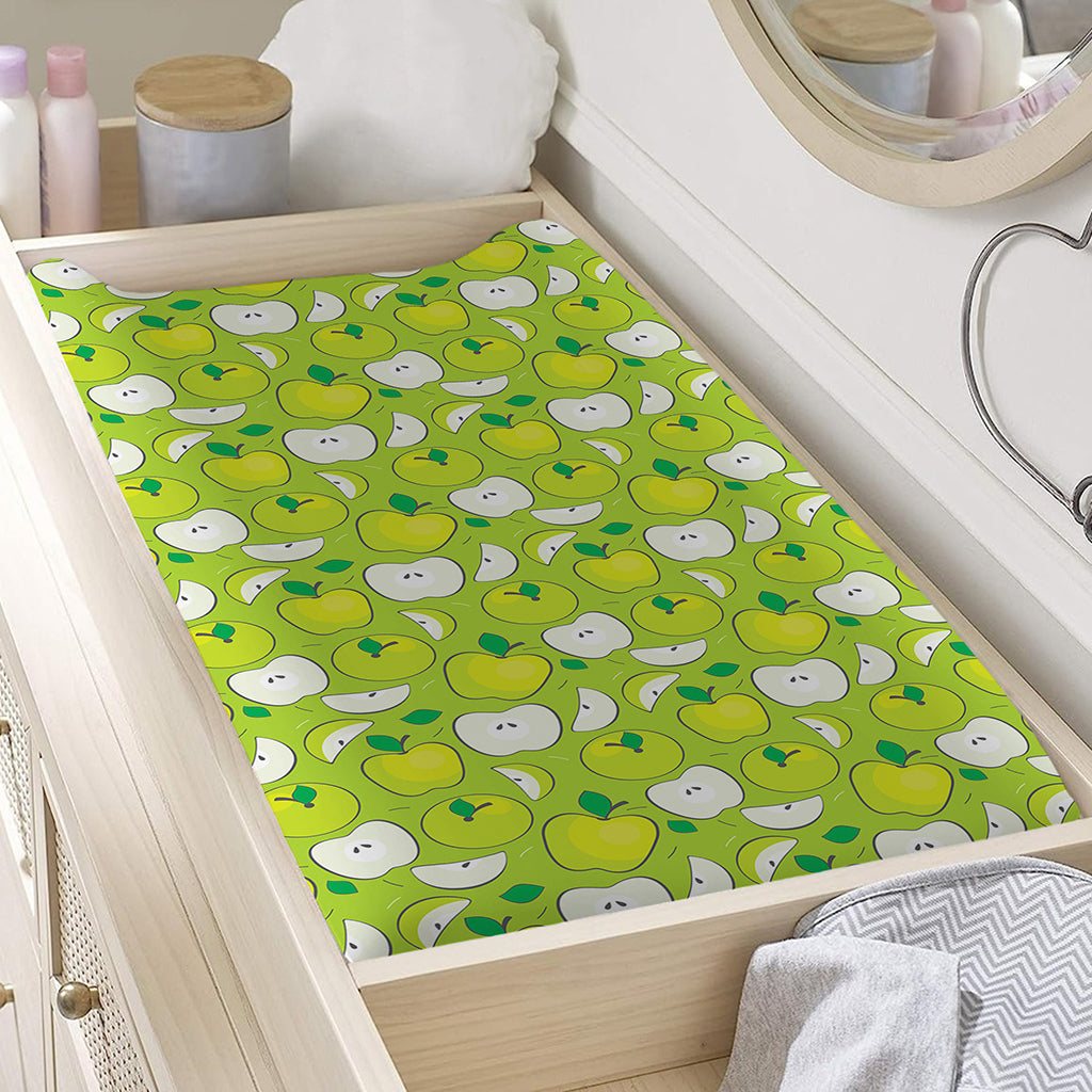 Green Apple Fruit Pattern Print Changing Pad Cover