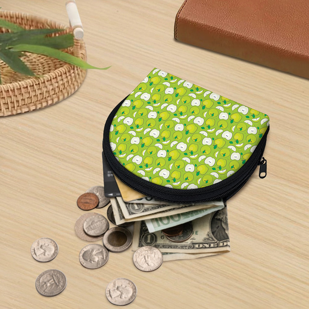 Green Apple Fruit Pattern Print Coin Purse