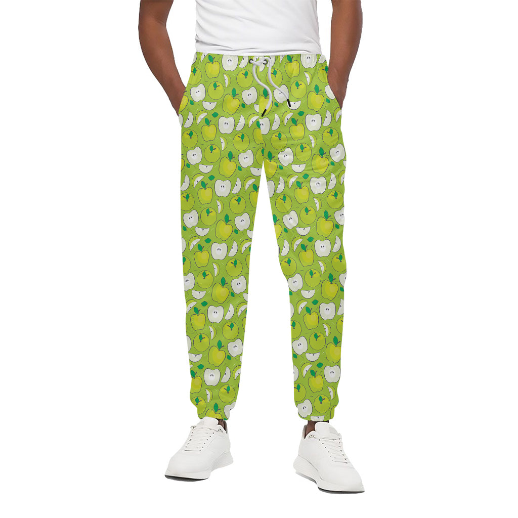 Green Apple Fruit Pattern Print Cotton Pants