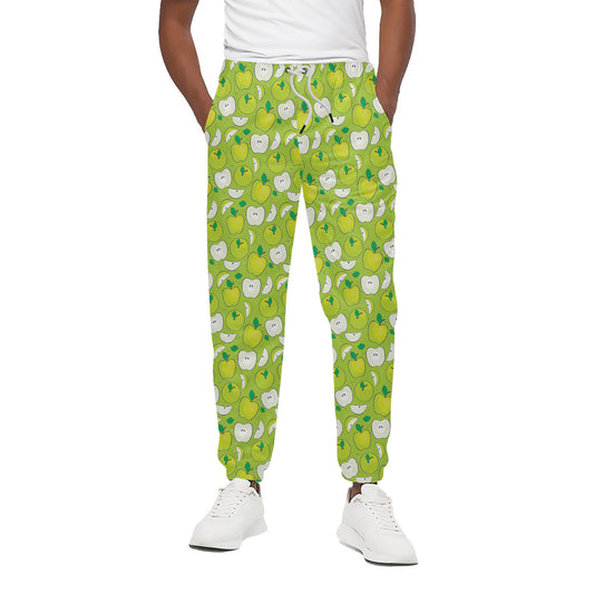 Green Apple Fruit Pattern Print Cotton Pants