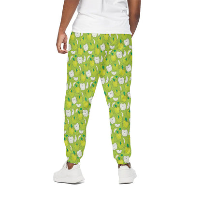 Green Apple Fruit Pattern Print Cotton Pants