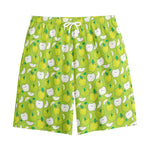 Green Apple Fruit Pattern Print Cotton Shorts