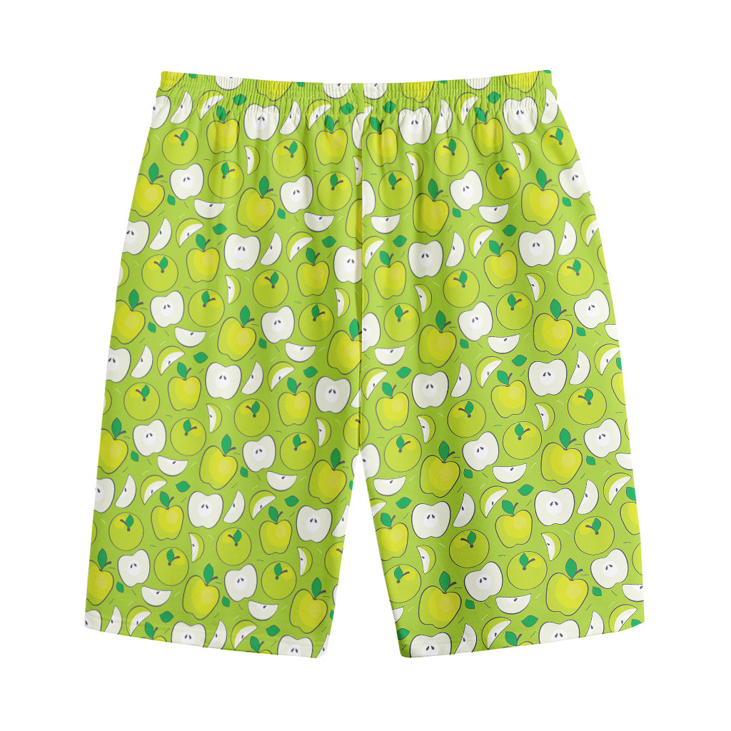 Green Apple Fruit Pattern Print Cotton Shorts
