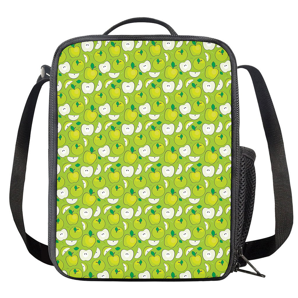 Green Apple Fruit Pattern Print Crossbody Lunch Bag