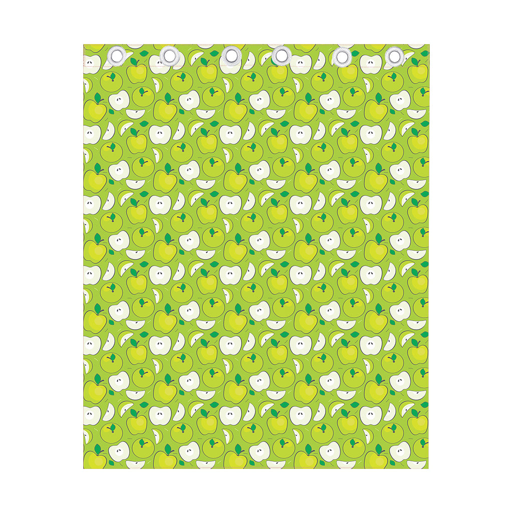 Green Apple Fruit Pattern Print Curtain