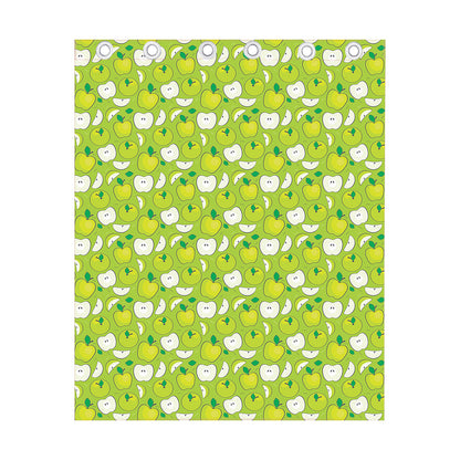 Green Apple Fruit Pattern Print Curtain
