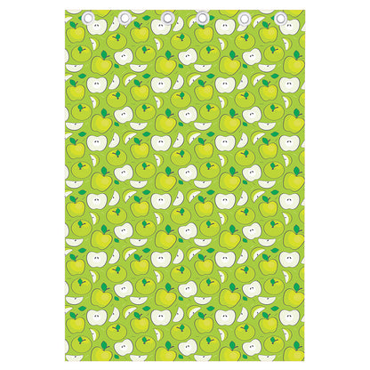 Green Apple Fruit Pattern Print Curtain
