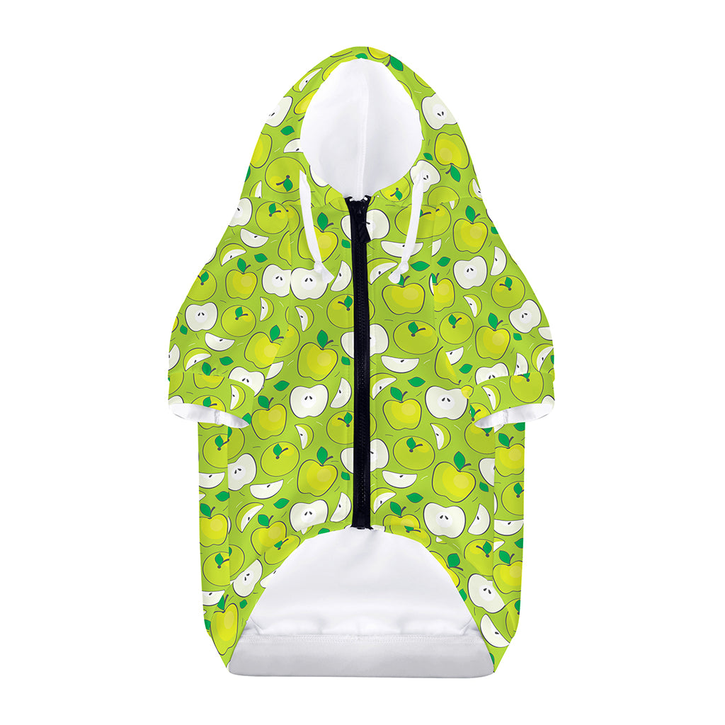 Green Apple Fruit Pattern Print Dog Zip Up Hoodie
