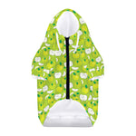 Green Apple Fruit Pattern Print Dog Zip Up Hoodie