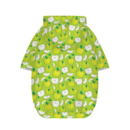 Green Apple Fruit Pattern Print Dog Zip Up Hoodie