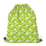 Green Apple Fruit Pattern Print Drawstring Bag