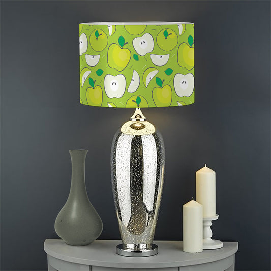 Green Apple Fruit Pattern Print Drum Lamp Shade