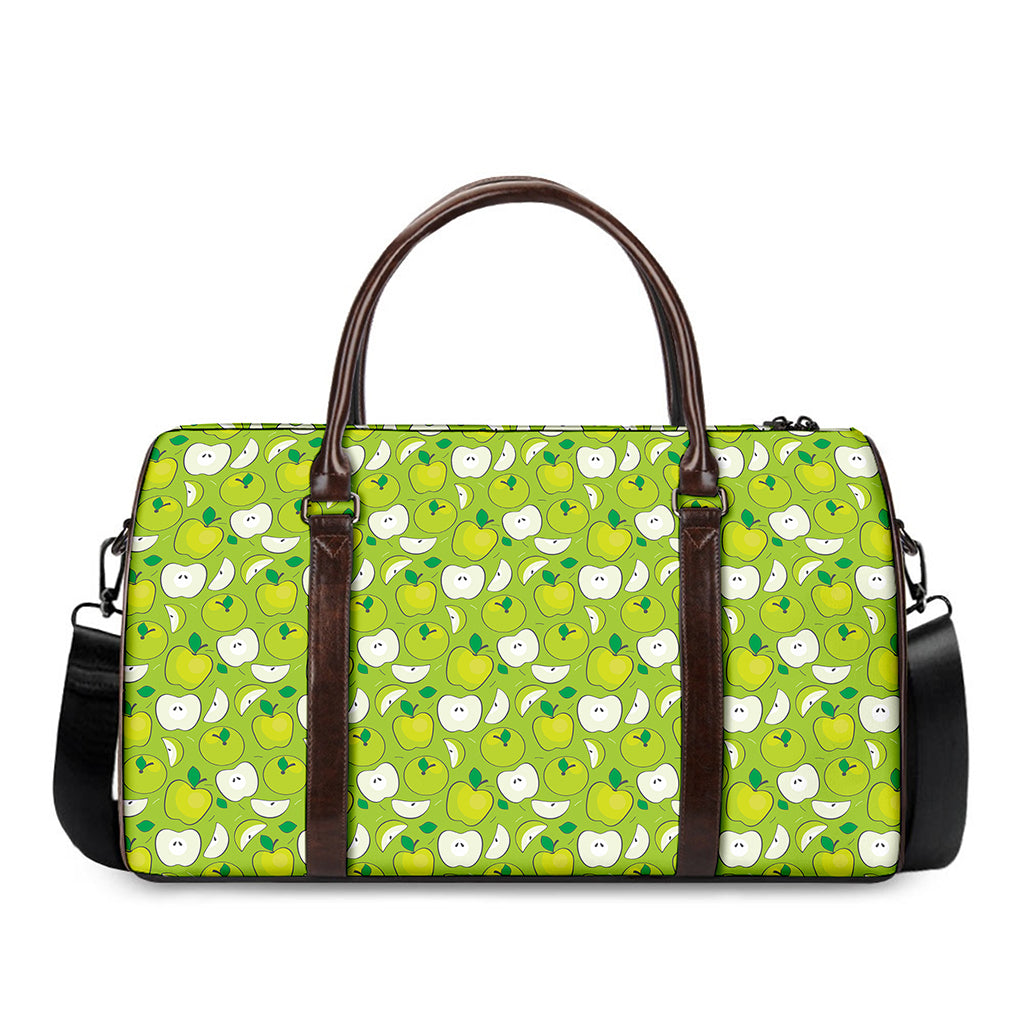 Green Apple Fruit Pattern Print Duffle Bag