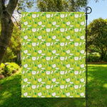 Green Apple Fruit Pattern Print Garden Flag