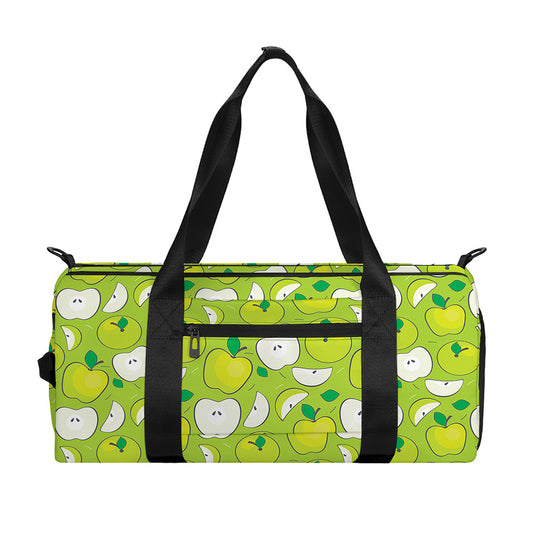 Green Apple Fruit Pattern Print Gym Bag