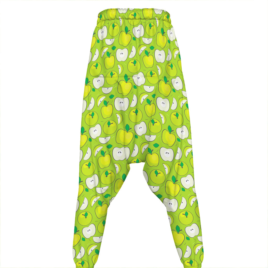 Green Apple Fruit Pattern Print Hammer Pants