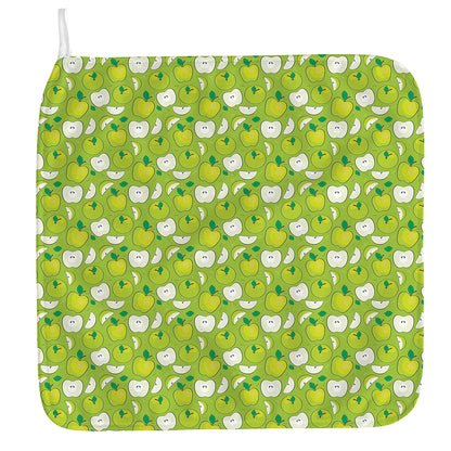 Green Apple Fruit Pattern Print Hand Towel