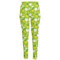 Green Apple Fruit Pattern Print High-Waisted Pocket Leggings