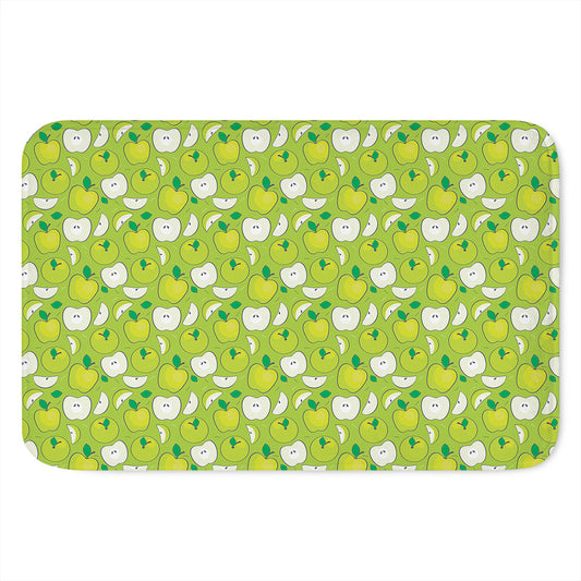Green Apple Fruit Pattern Print Indoor Door Mat