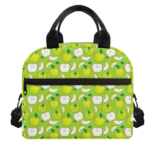 Green Apple Fruit Pattern Print Insulated Lunch Bag