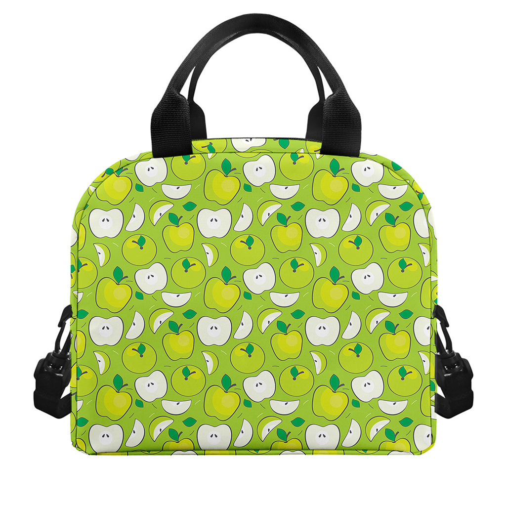 Green Apple Fruit Pattern Print Insulated Lunch Bag