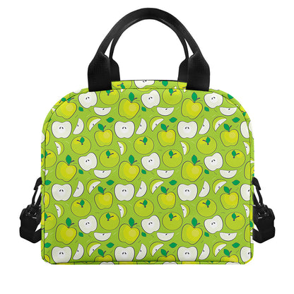 Green Apple Fruit Pattern Print Insulated Lunch Bag