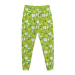 Green Apple Fruit Pattern Print Jogger Pants
