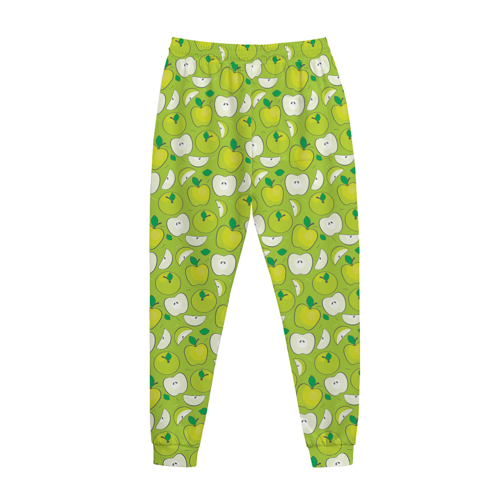 Green Apple Fruit Pattern Print Jogger Pants