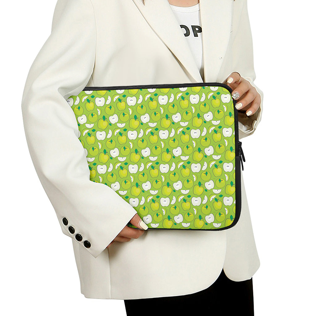 Green Apple Fruit Pattern Print Laptop Sleeve