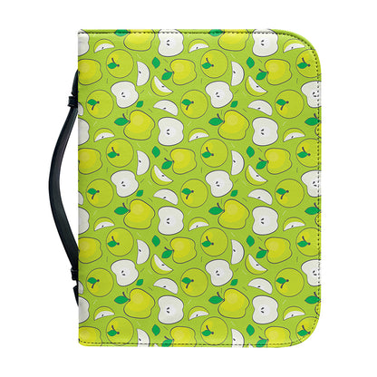 Green Apple Fruit Pattern Print Leather Bible Cover