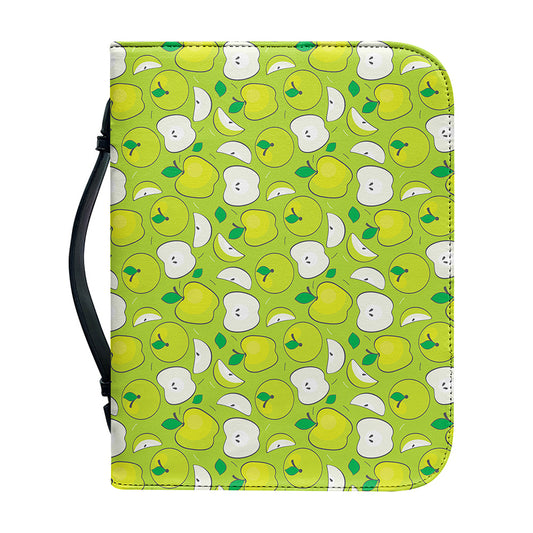 Green Apple Fruit Pattern Print Leather Bible Cover