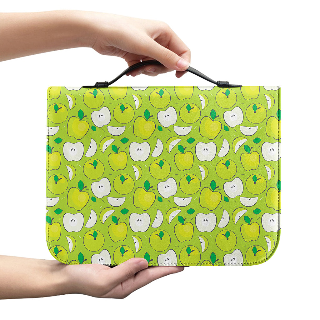 Green Apple Fruit Pattern Print Leather Bible Cover