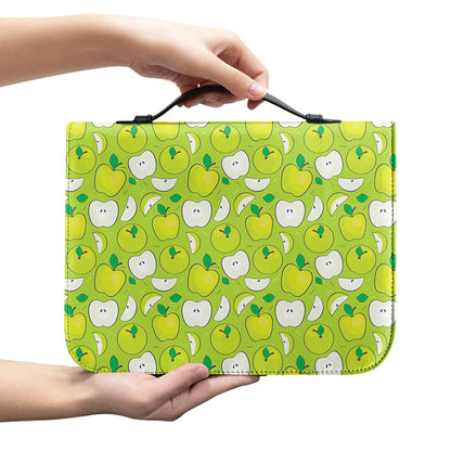 Green Apple Fruit Pattern Print Leather Bible Cover