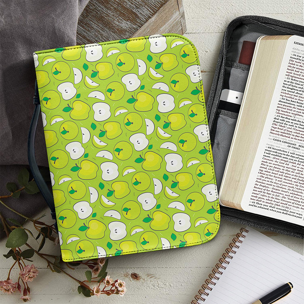Green Apple Fruit Pattern Print Leather Bible Cover