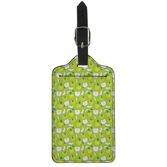 Green Apple Fruit Pattern Print Luggage Tag