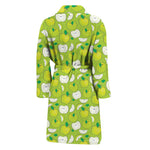 Green Apple Fruit Pattern Print Men's Bathrobe