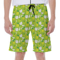 Green Apple Fruit Pattern Print Men's Beach Shorts
