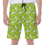 Green Apple Fruit Pattern Print Men's Beach Shorts