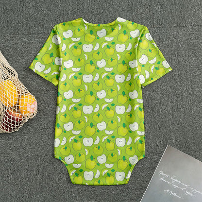 Green Apple Fruit Pattern Print Men's Bodysuit