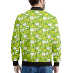Green Apple Fruit Pattern Print Men's Bomber Jacket