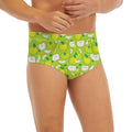 Green Apple Fruit Pattern Print Men's Briefs