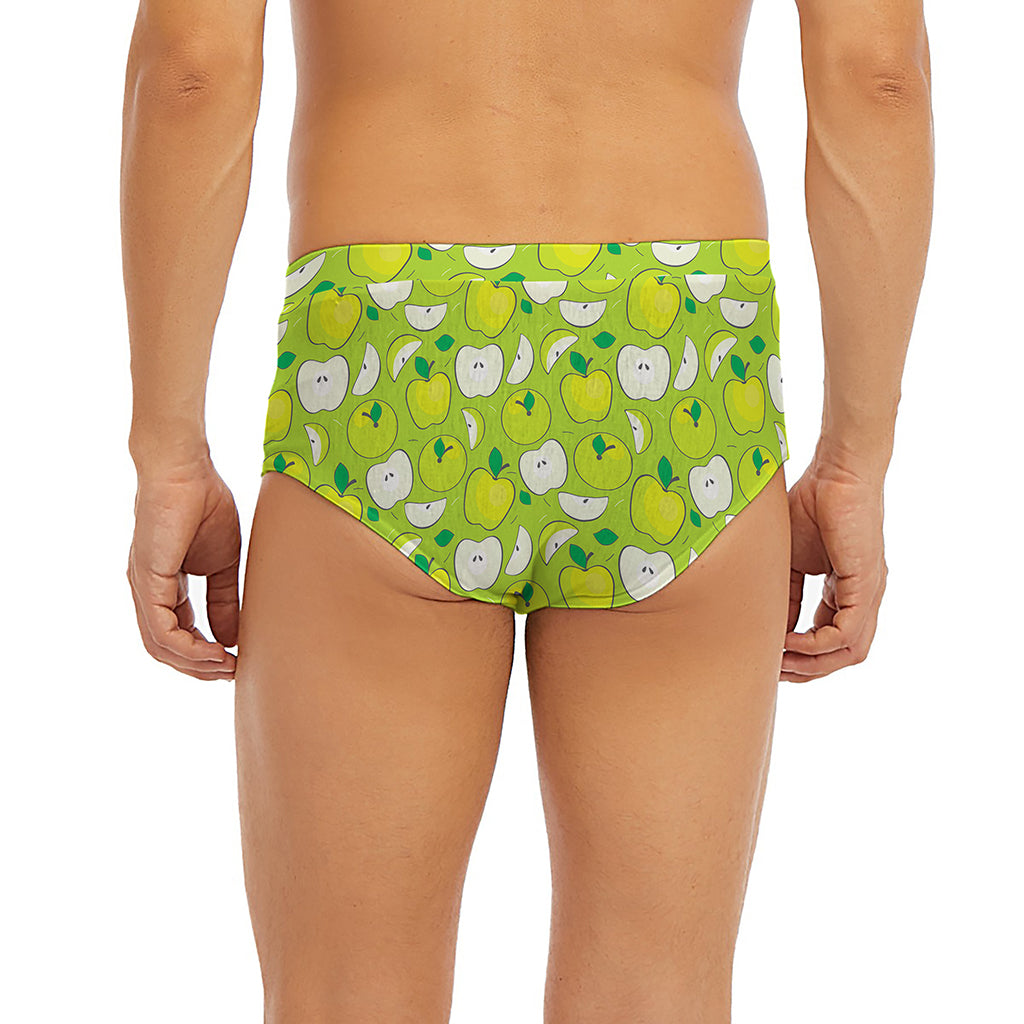 Green Apple Fruit Pattern Print Men's Briefs