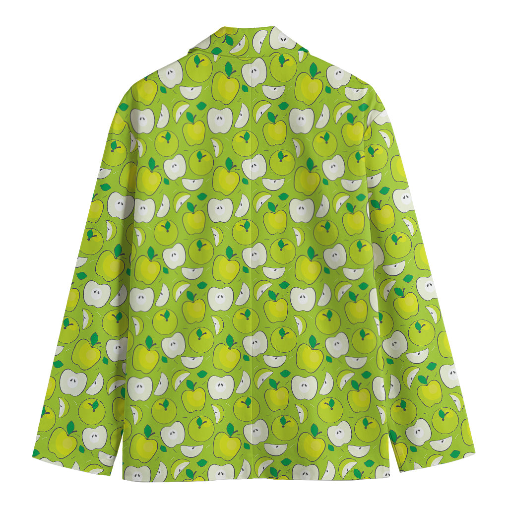 Green Apple Fruit Pattern Print Men's Cotton Blazer