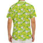 Green Apple Fruit Pattern Print Men's Deep V-Neck Shirt