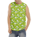 Green Apple Fruit Pattern Print Men's Fitness Tank Top