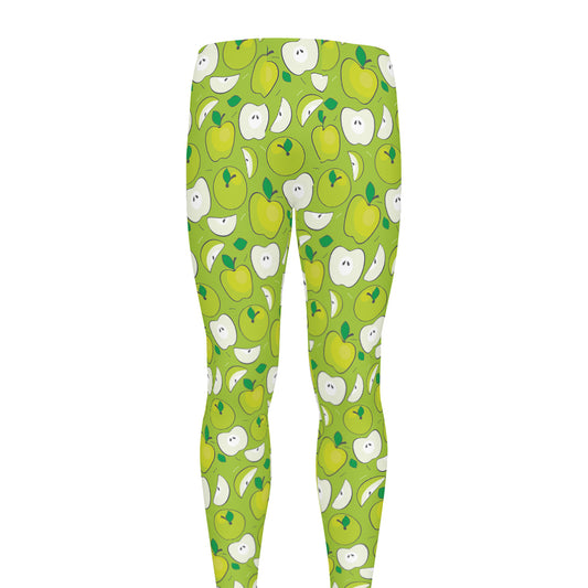 Green Apple Fruit Pattern Print Men's leggings